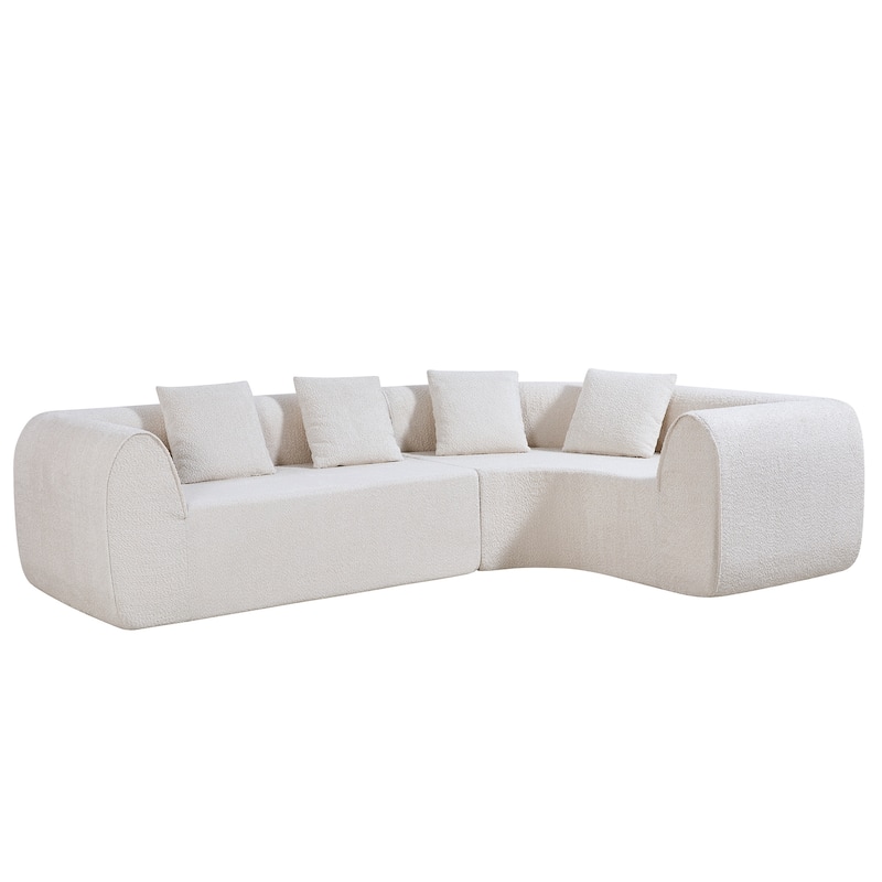 Christopher Knight Home - Curved Modular 110" Upholstered Sectional Sofa
