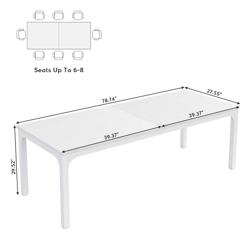 Dining Table for 6-8 Person, 78 inch Long Rectangular Kitchen Dining Table for Living Room