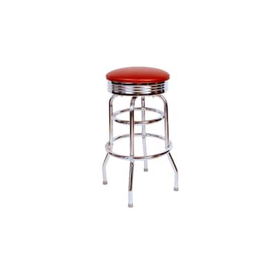 Swivel Bar Stool with Chrome Base, Modern 360 Degree Rotation Seat and Bar Height Design for Home Kitchen Island
