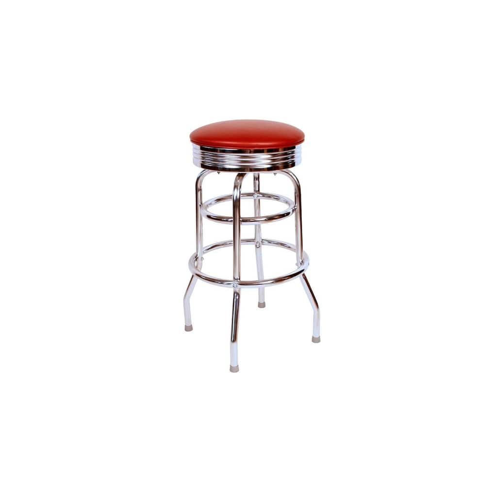 Swivel Bar Stool with Chrome Base, Modern 360 Degree Rotation Seat and Bar Height Design for Home Kitchen Island