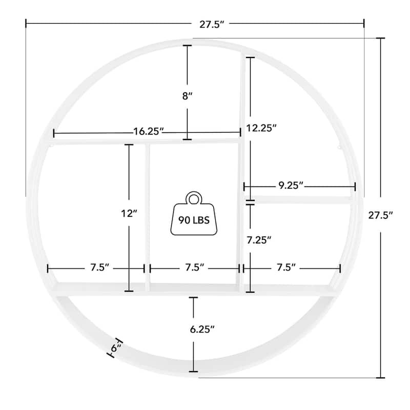 FirsTime & Co. Brody Industrial Circular 27.5-in. Metal Shelf