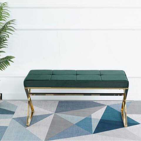 Modern and Top-rated Bench, Upholstered Tufted Transitional Bench