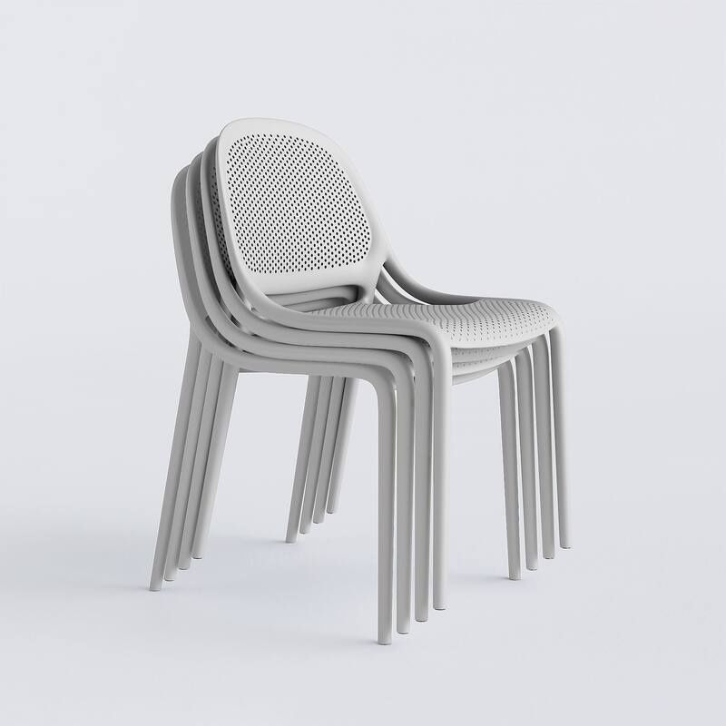 Shay Set of 4 Stackable Dining Chairs, Indoor/Outoor