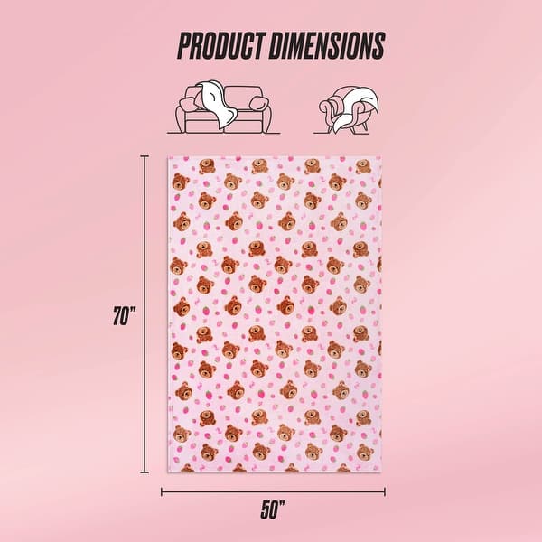 dimension image slide 5 of 18, Juicy Couture 50"x70" Plush Kids Throw Blankets