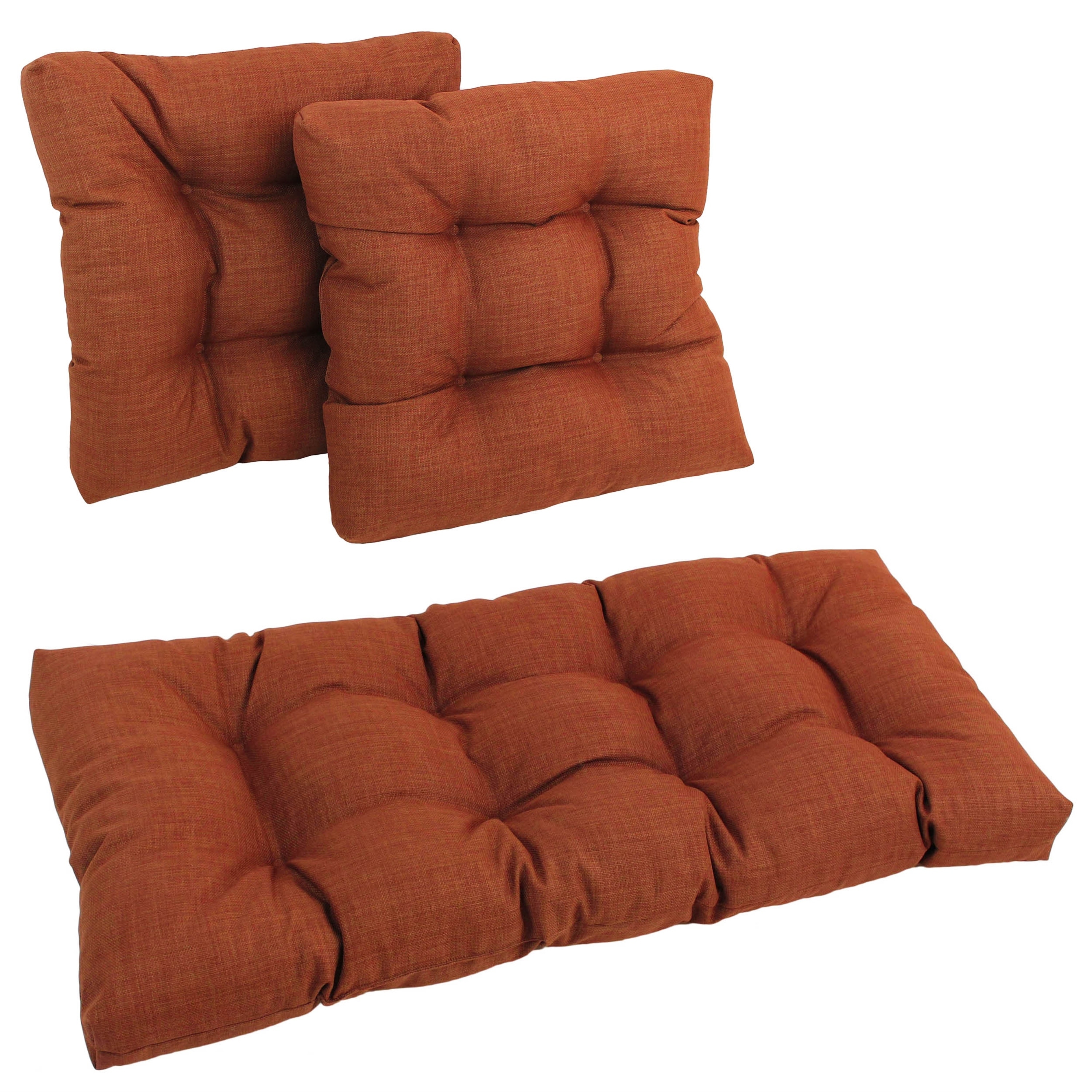 Blazing Needles All Weather 3 piece Indoor Outdoor Cushion Set Cinnamon
