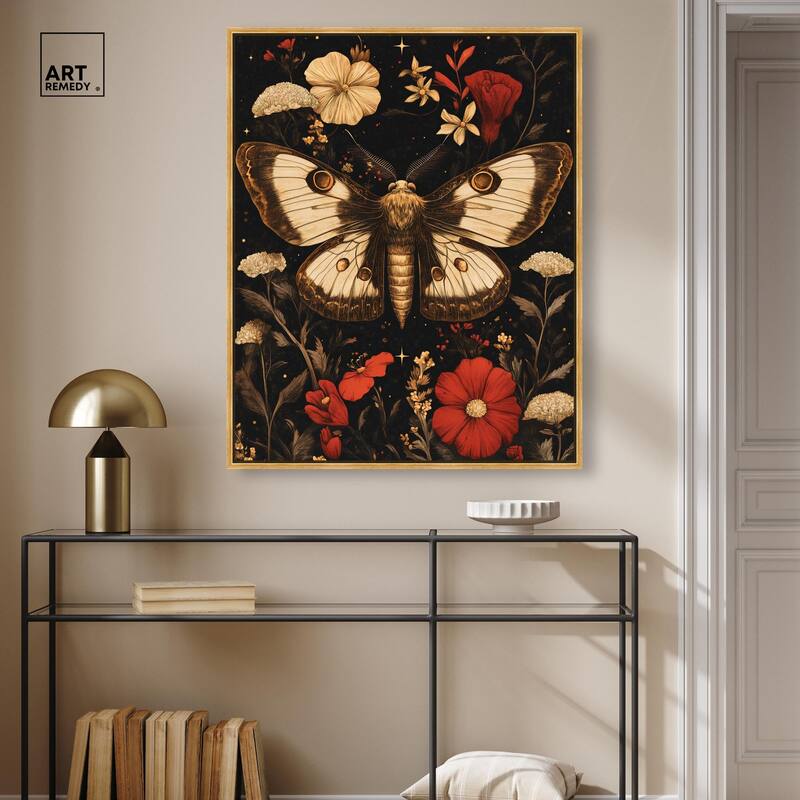 Flying Moth Canvas by Art Remedy