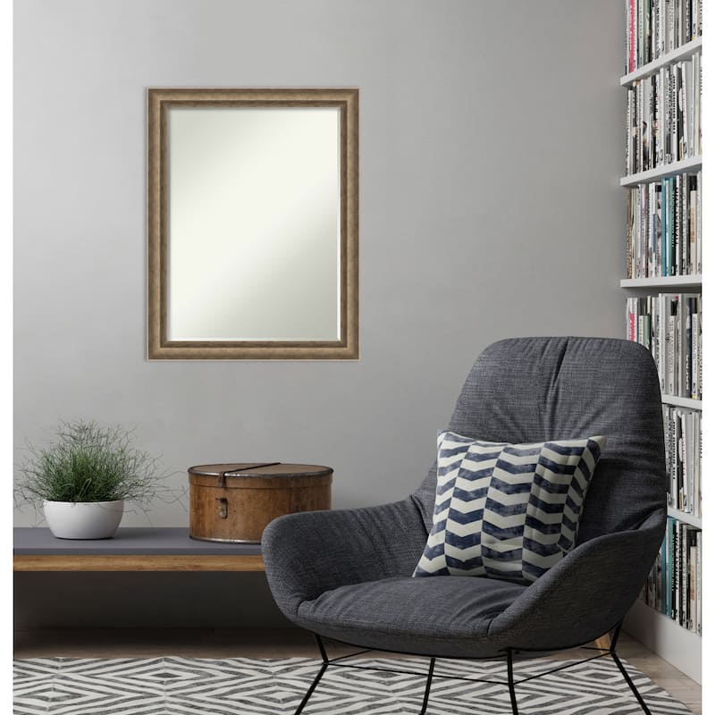 Angled Half-Inch-Bevel Wood Framed Wall Mirror - Glass Size 18x24