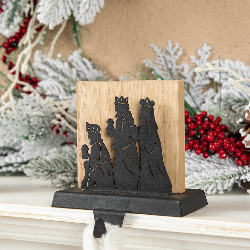 Glitzhome 14.5"L Christmas Metal MERRY CHRISTMAS Stocking Holder