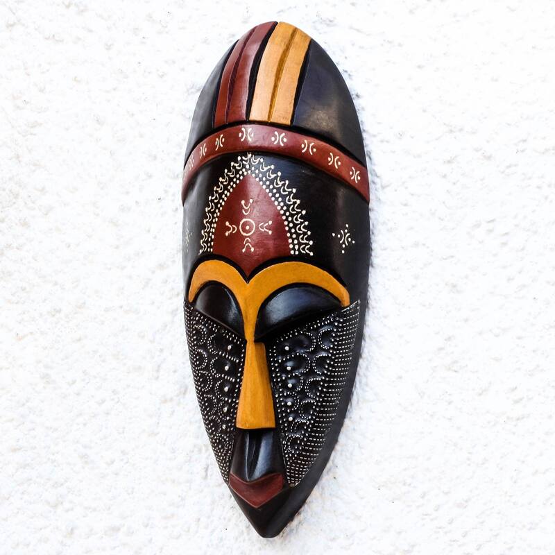 Handmade Face of Greatness African wood mask (Ghana)