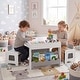 preview thumbnail 17 of 31, Costway Wooden Kids Table and Chairs Set with Double-sided Tabletop,