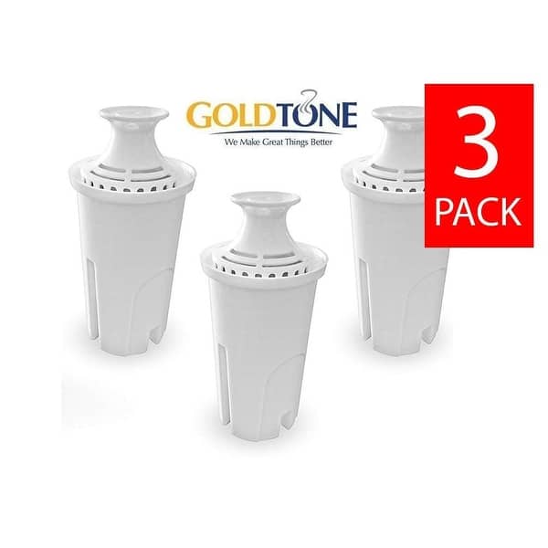 GoldTone Activated Charcoal Water Filters for BRITA and MAVEA Water Pitchers - Jug Water Pitcher Filter (3 Pack) - -