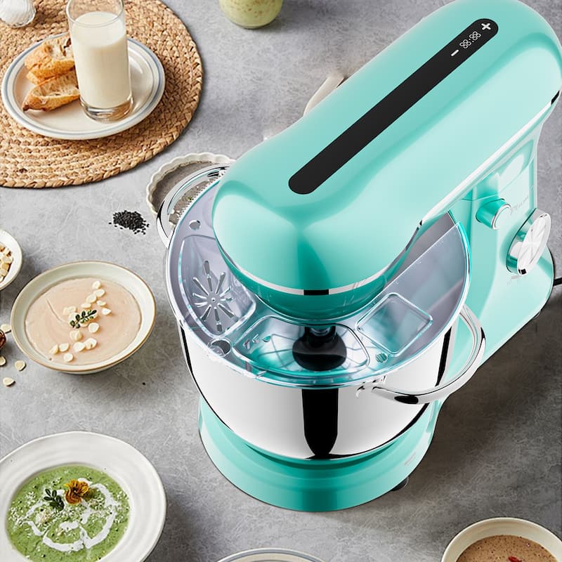 5L+4.5L Electric Food Mixer with timing, 12 Speeds Portable Lightweight Kitchen Mixer for Daily Use