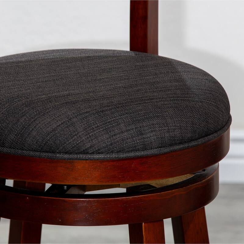 30" Bar Height Slat Back Swivel Stool