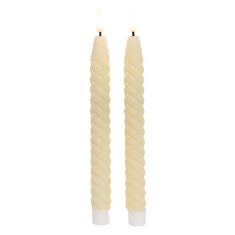 Twisty Timer Taper Electric Candles Set of 2 - 1 x 1 x 10 in. - Ivory