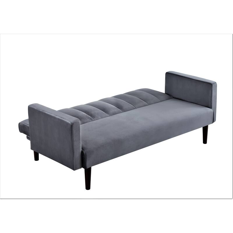 72" Velvet Convertible Futon Sofa Bed-Full Out Twin Sleeper Couch