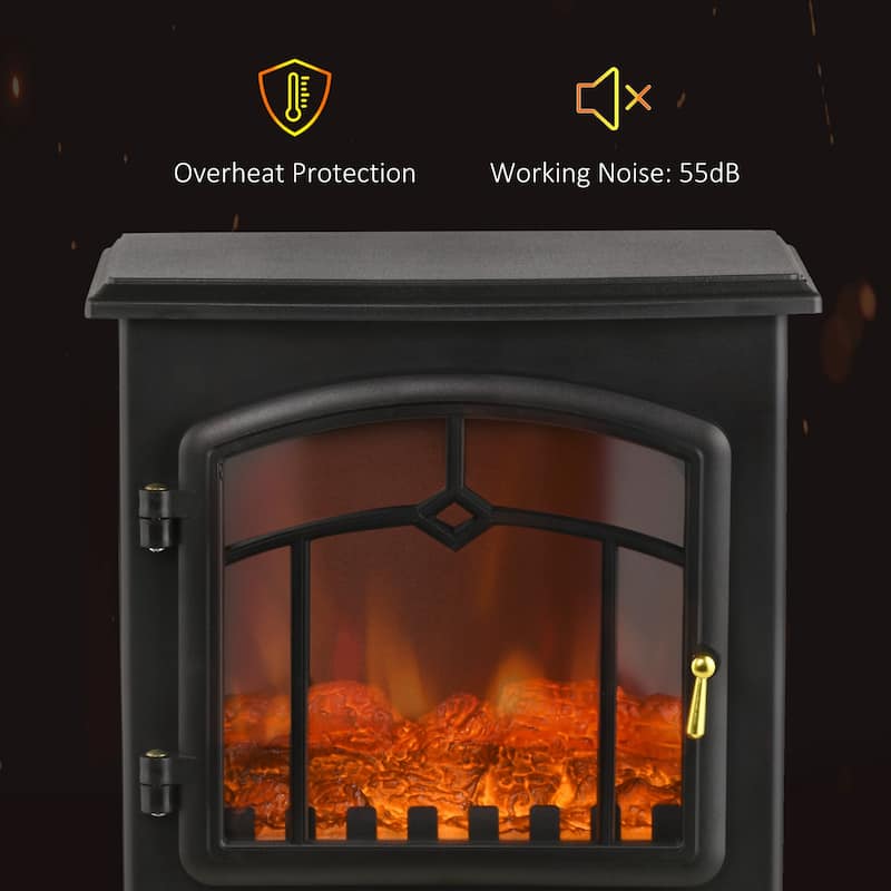 Portable 22-Inch Electric Fireplace Stove with Adjustable Heat and Overheating Protection