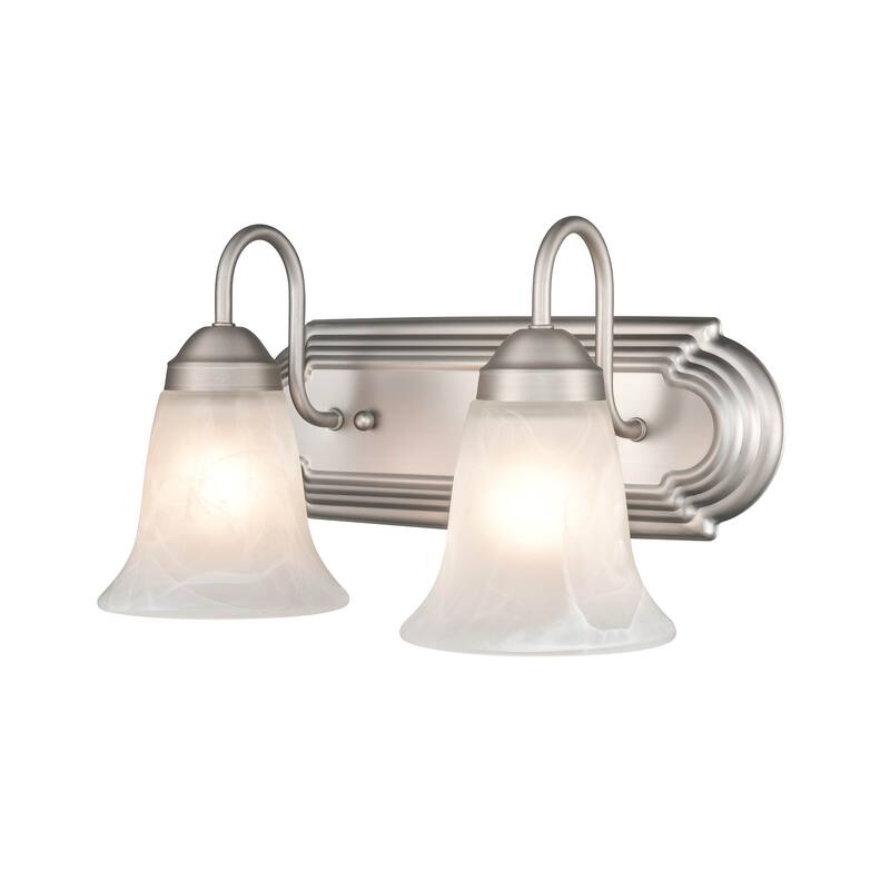 Millennium Lighting Metal 2 Light Vanity Fixture in Multiple Finishes with Frosted Glass Shades