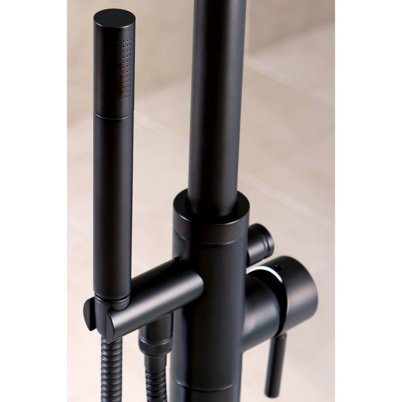 Kingston Brass Concord Floor Mounted Clawfoot Tub Filler with Metal