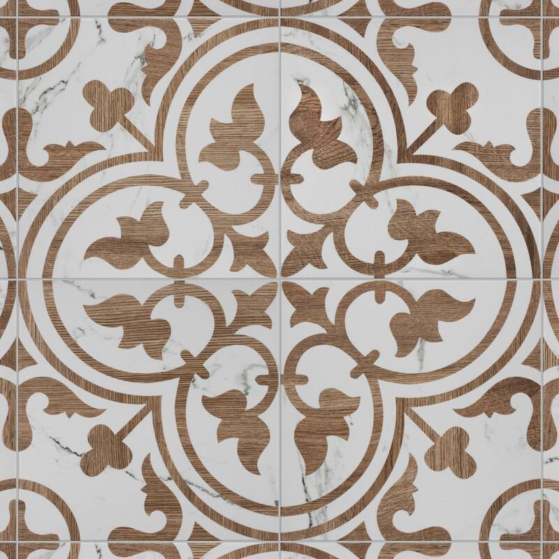 Merola Tile Llama Arte Loire Noce 9-3/4" x 9-3/4" Porcelain Floor and Wall Tile
