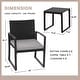 preview thumbnail 9 of 18, Suncrown Outdoor 3-Piece Wicker Bistro Set W/ Metal Armrest