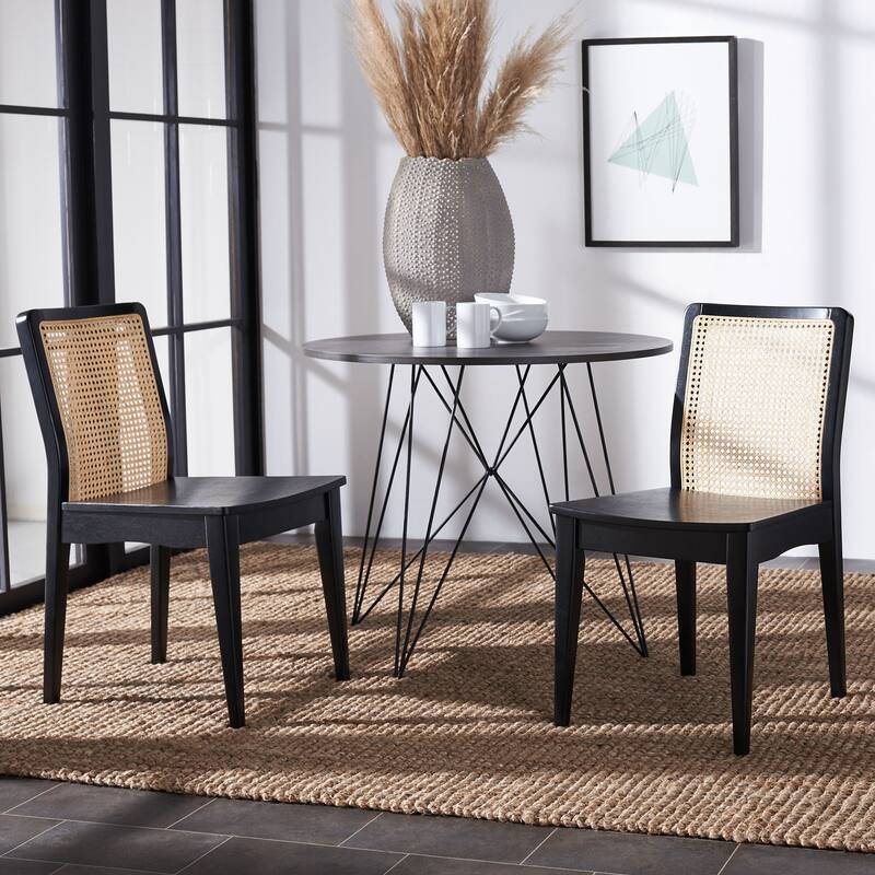 SAFAVIEH Lurline Coastal Rattan Dining Chair (Set of 2) - 18.9" W x 22.3" L x 33.9" H - 19Wx22Dx34H