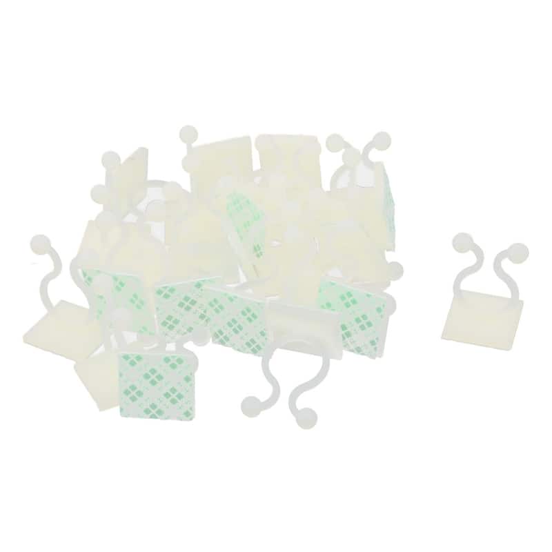 Self Adhesive Mount Twist Lock Cable Tie Wire Organizer 20x20mm 25pcs - White - 0.8" x 0.8" x 1.3"(L*W*H)