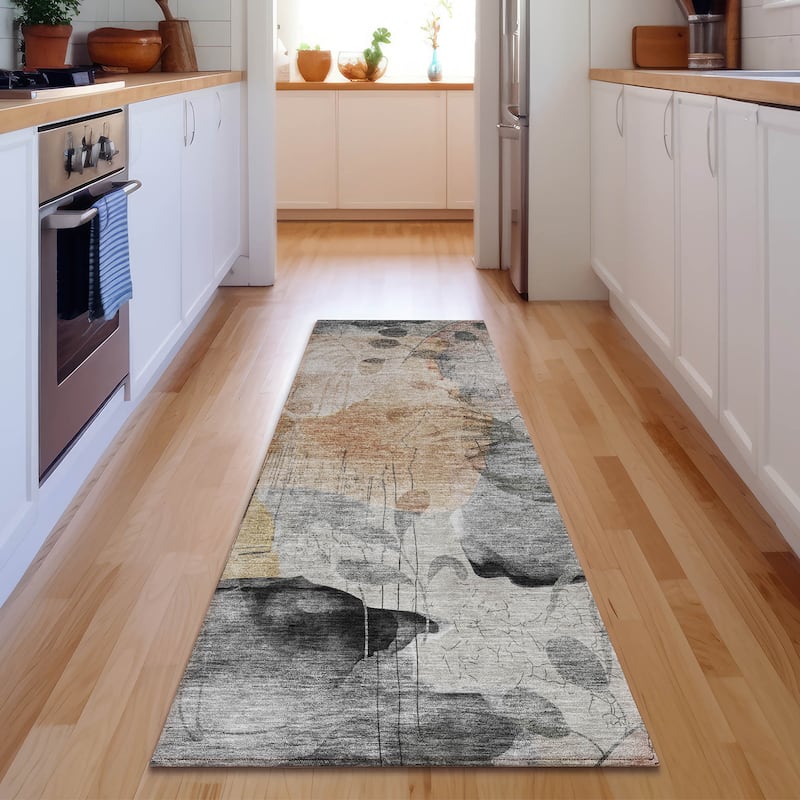 Premium Washable Super Soft Modern Floral Mayfield Rug - Terracotta - 2' 3" x 7' 6" - Runner