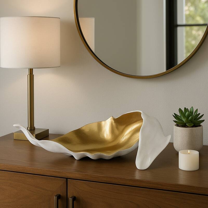 Metal Sculpture Abstract Glam Design and Textured Organic Silhouette