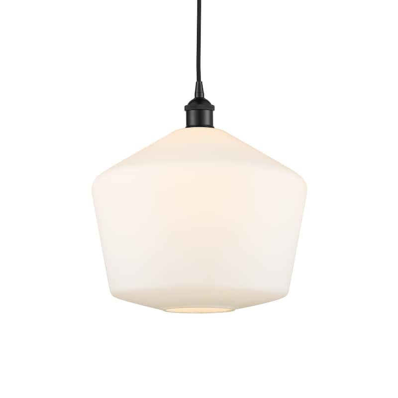 Innovations Lighting 616-1P-14-12 Cindyrella Pendant Cindyrella 12" - Matte Black / Cased Matte White