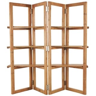 Wood Handmade Folding 3 Shelf Shelving Unit with Silver