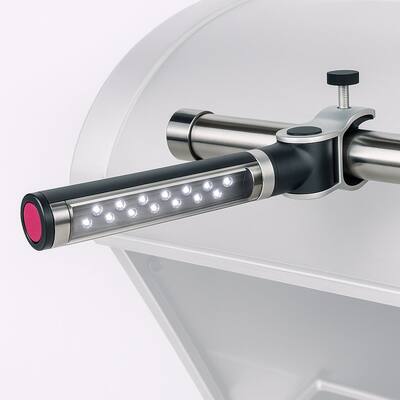 LIGHTACCENTS Barbecue Grill Light, Battery Operated LED BBQ Grill Light, Aluminum Clamp, Adjustable 180 Degrees, 10 LED