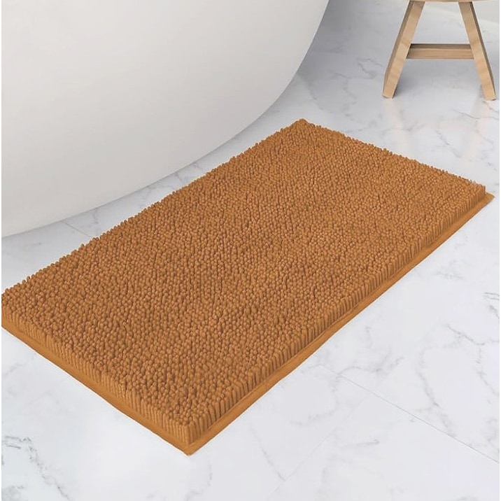 23"x15" - Large Pumpkin Soft Cozy Plush Chenille Bath Mat Bathroom Rug