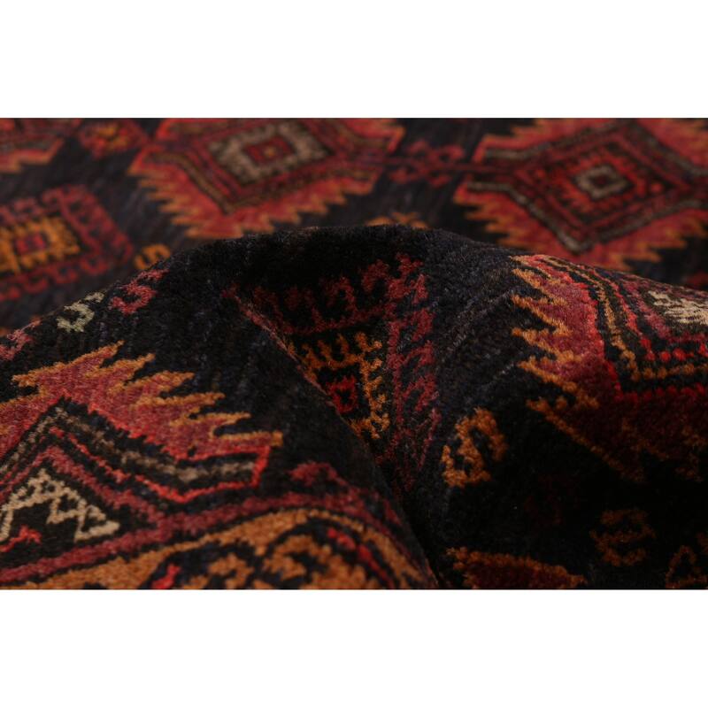 Teimani Black, Burgundy Rug 3'10" x 6'3" - 3'10 x 6'3