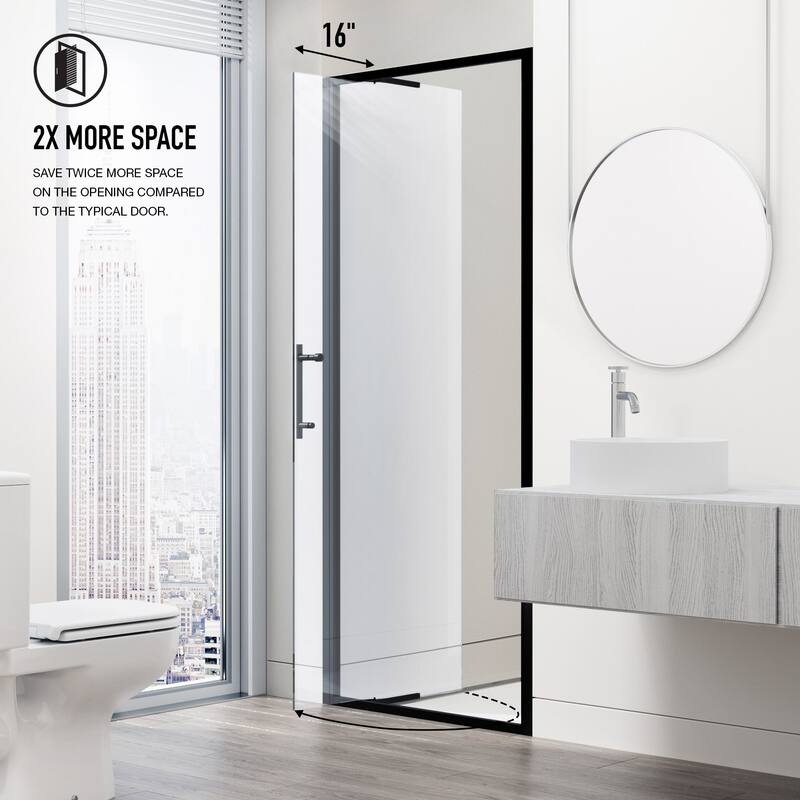 Vigo VG6079CL3276 Astoria 76" High x 32" Wide Pivot Framed Shower Door