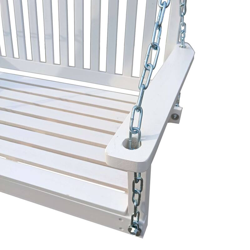 Armrest Wood Bench Swing with Hanging Chains
