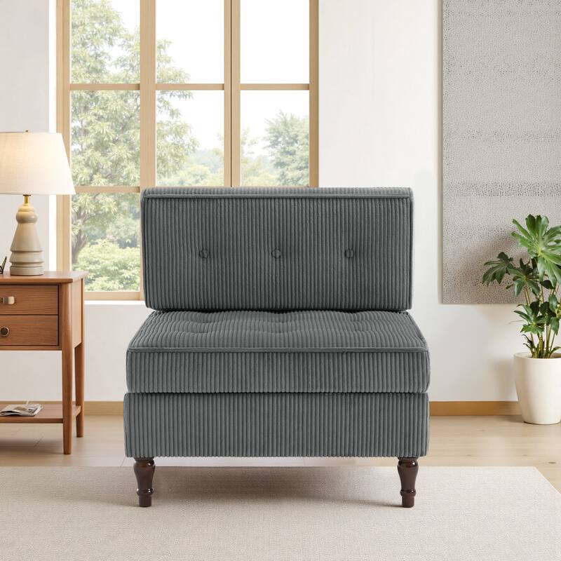 Modern Corduroy Corner Armchair Armless Chair sofa