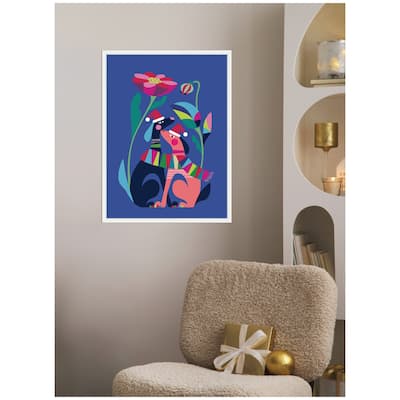 Kate and Laurel Framed Canvas Christmas Dogs Love by Rachel Lee