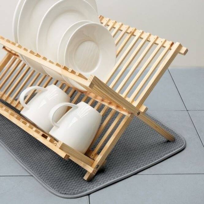 Norpro Washable Microfiber Dish Drainer Glass Drying Mat Pad