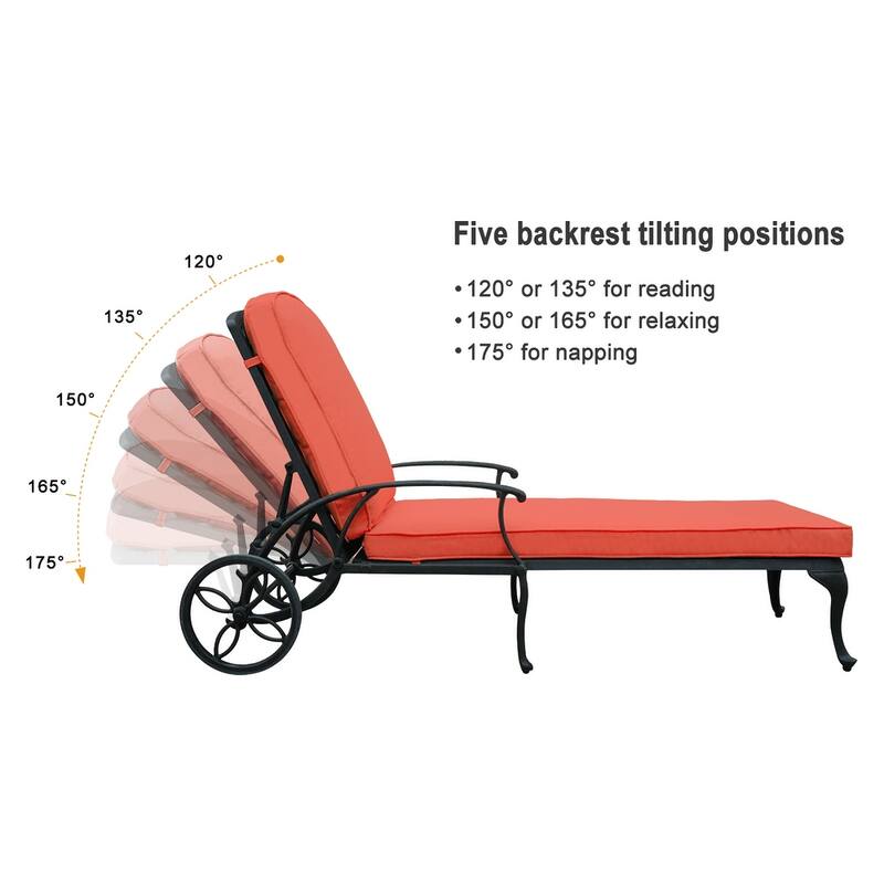Aluminum Reclining Outdoor Chaise Lounge