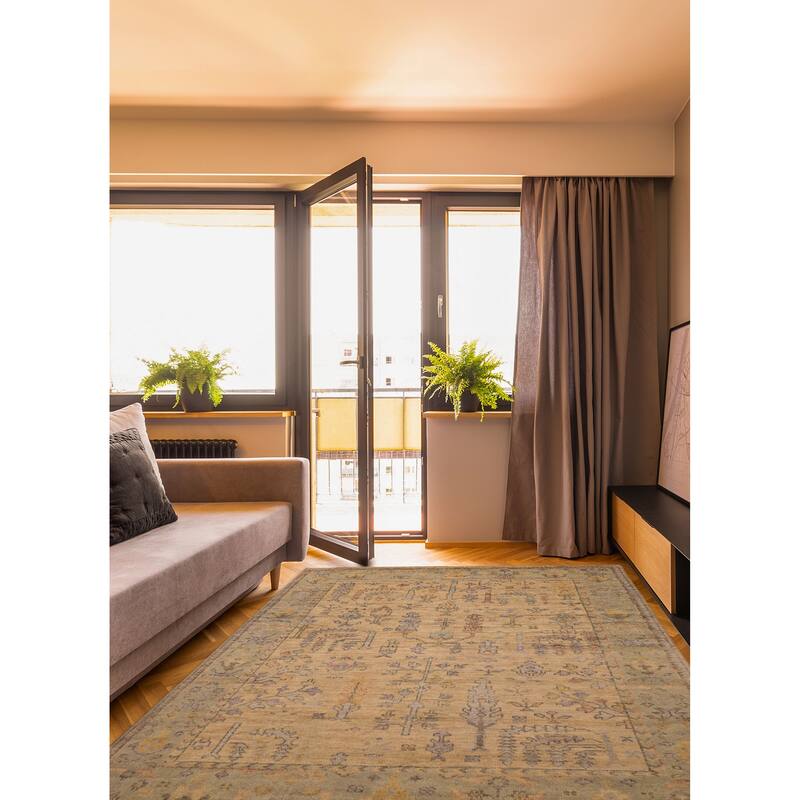 ECARPETGALLERY Hand-knotted Jules Serapi Light Khaki Wool Rug - 8'0 x 10'0