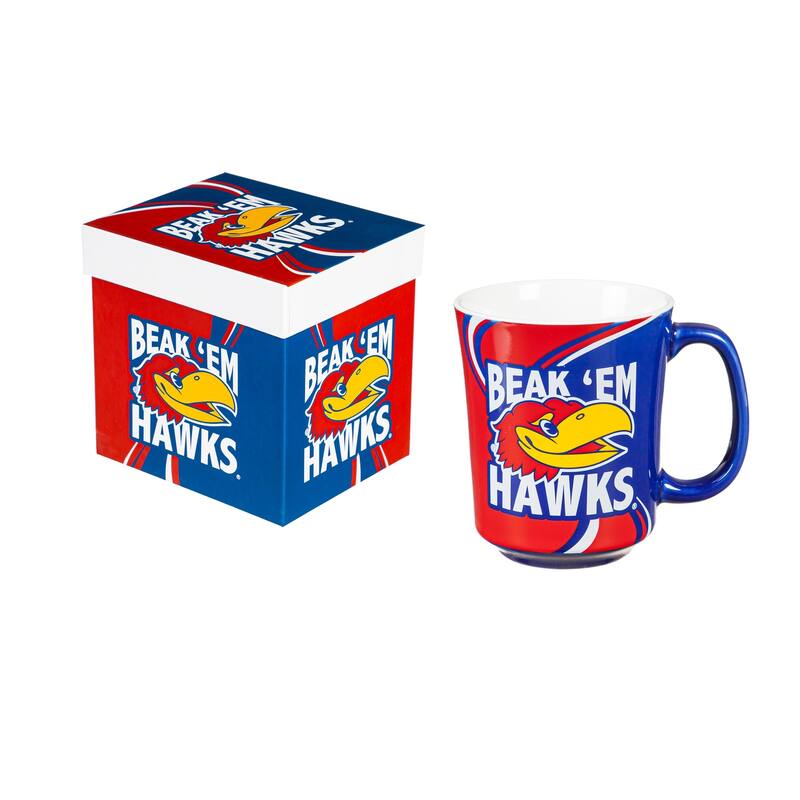 University of Kansas, 14 oz Ceramic Coffee Mug w/ Gift Box