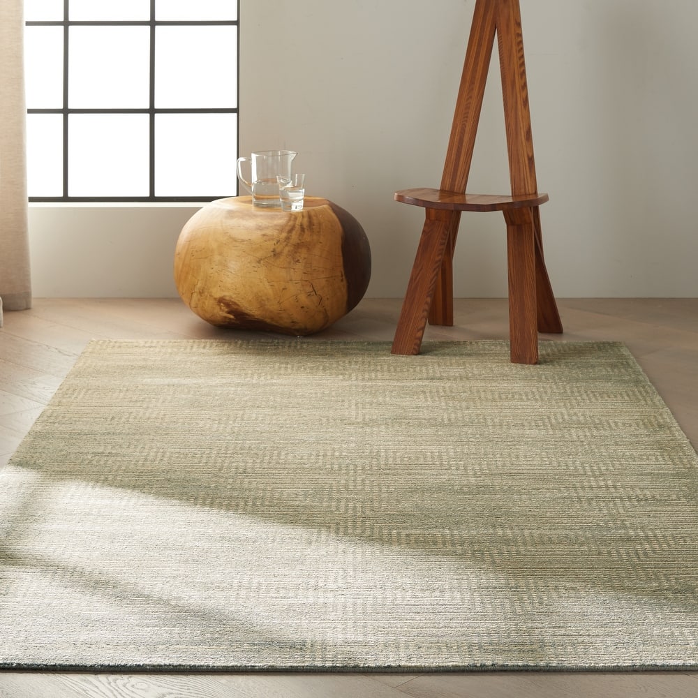 Calvin Klein Home Maya Modern Vintage Grey Beige Area Rug