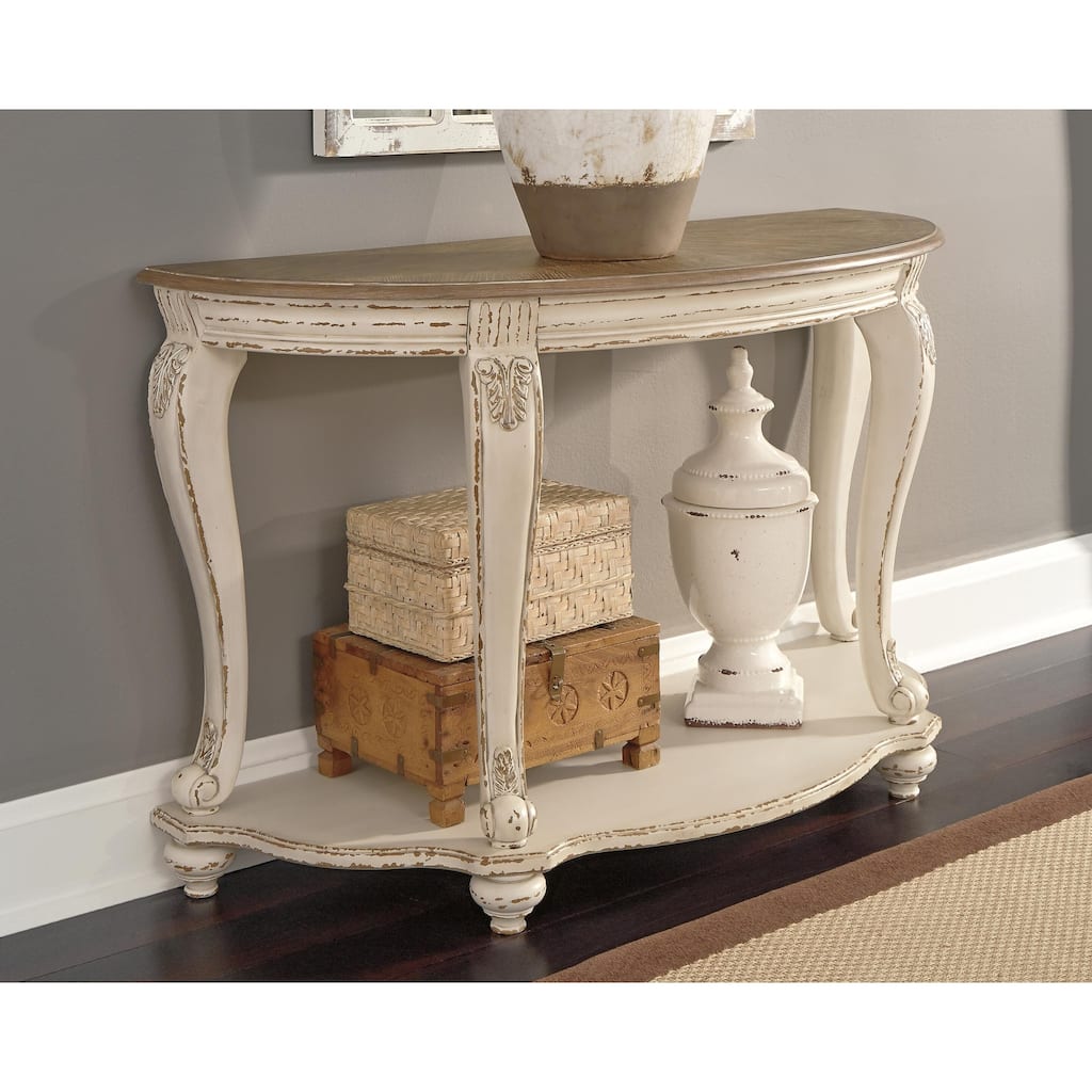Signature Design by Ashley Realyn Sofa Table - White/Brown