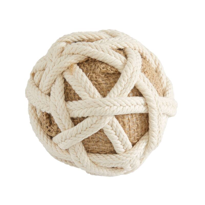 Brown Jute Rope Handmade Woven Decorative Ball Orbs & Vase Filler (Set of 6) - 4 x 4 x 12 Round