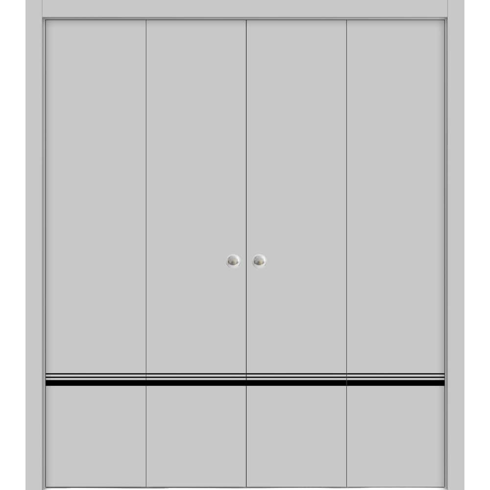 Double Bi-fold Doors Planum 0012 Grey Matte with Sturdy Tracks