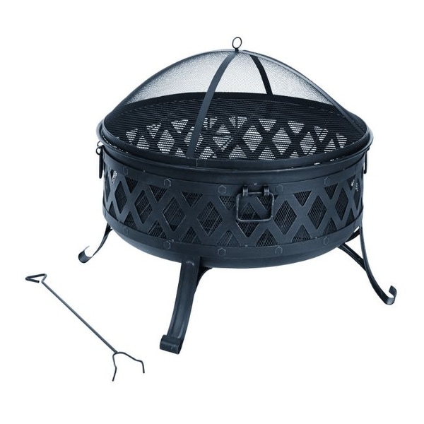 Living Accents Lattice Wood Fire Pit 25.51 in. H x 35.47 ...