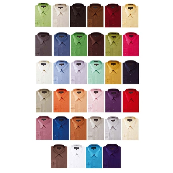 Men's Solid Color Cotton Blend Dress Shirt 3. Opens flyout.