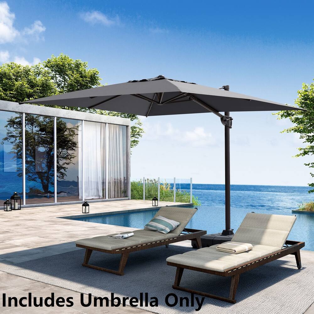 9 FT x 10.5 FT Outdoor Patio Umbrella Cantilever-Offset Umbrella with No Base
