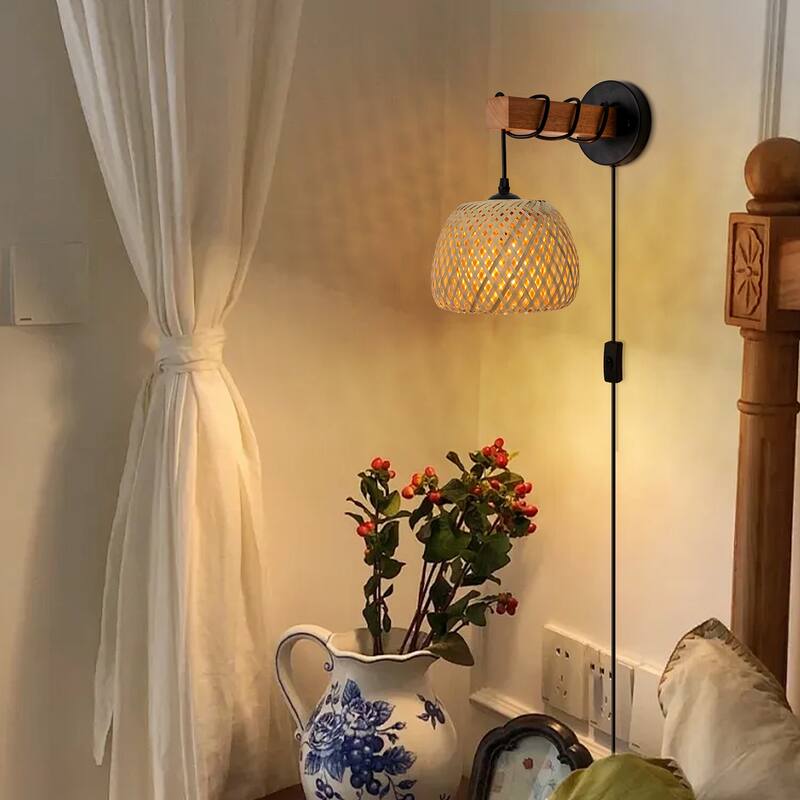 1-Light Plug in Wall Sconces Wall Lamps