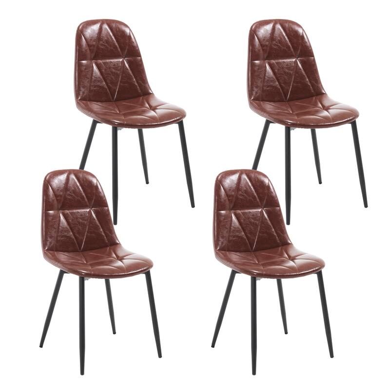 Dining Chairs Set of 4 with Metal Legs and High Back